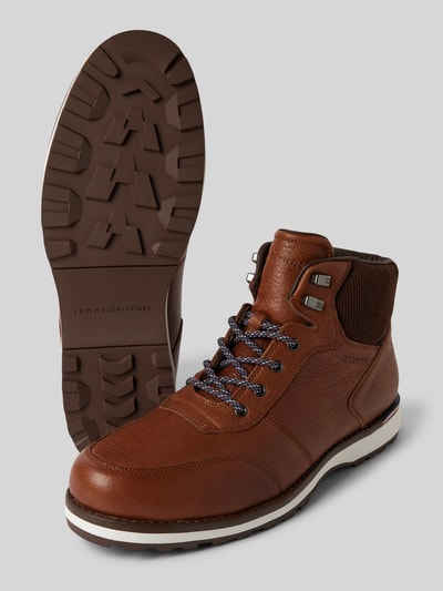 Peek & Cloppenburg Tommy HilfigerLederboots mit Label-Details in cognac Valentinstagsangebot