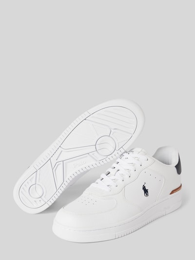 Peek & Cloppenburg Polo Ralph LaurenLedersneaker mit Logo-Stitching Modell 'MASTERS' in weiss Neueste Mode