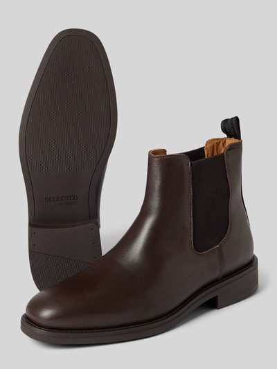 Peek & Cloppenburg SELECTED HOMMEChelsea Boots mit elastischen Einsätzen Modell 'JOSEPH' in mittelbraun Blitzangebot
