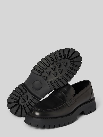 Peek & Cloppenburg GuessLederloafers mit Blockabsatz Modell 'GORIZIA' in black Saisonale Angebote