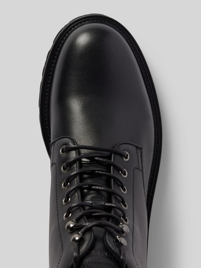 Peek & Cloppenburg BOSSSchnürboots aus Leder mit Zugschlaufe Modell 'Juylo' in black Super Sparpreis