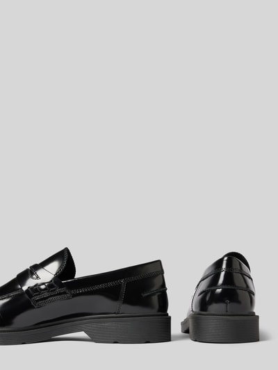 Peek & Cloppenburg Jack & JonesPenny-Loafer aus Leder mit Schaftbrücke in black Kostenlose Rückgabe