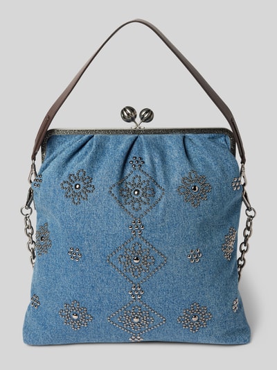 Peek & Cloppenburg Weekend Max MaraHandtasche in Denim-Optik mit Ziersteinbesatz in blau Kostenloser Versand