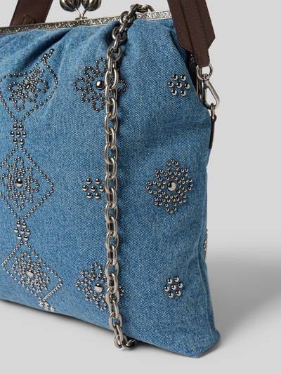 Peek & Cloppenburg Weekend Max MaraHandtasche in Denim-Optik mit Ziersteinbesatz in blau Kostenloser Versand