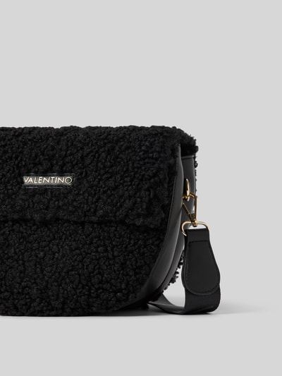 Peek & Cloppenburg VALENTINO BAGSHandtasche mit Teddyfell und Label-Applikation Modell 'SPECIAL' in black Fabrik Onlineshop