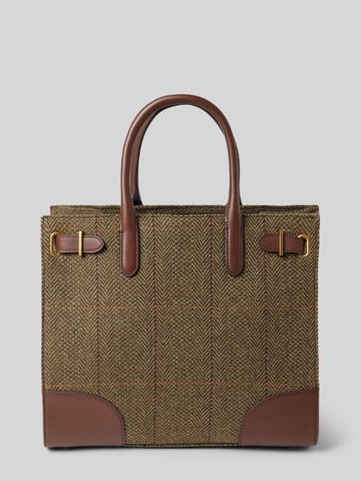 Peek & Cloppenburg Lauren Ralph LaurenTote Bag aus Wolle mit Label-Detail Modell 'DEVYN' in dunkelbraun Preisnachlass