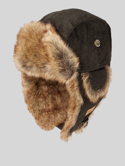 Peek & Cloppenburg BartsMütze mit Kunstfell Modell 'RIB BOMBER' in oliv Clearance-Verkauf