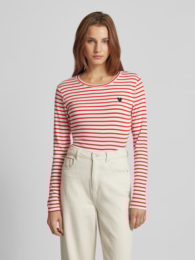 Peek & Cloppenburg KaffeLongsleeve mit Label-Stitching in rot Rabatte dieses Monats