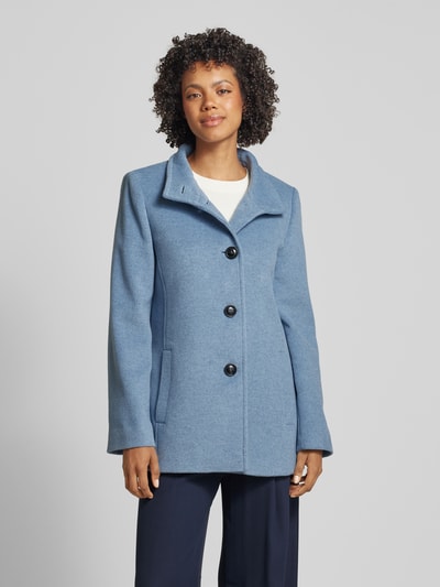 Peek & Cloppenburg Fuchs SchmittWolljacke mit Stehkragen und Knopfverschluss in bleu Günstiger Verkauf