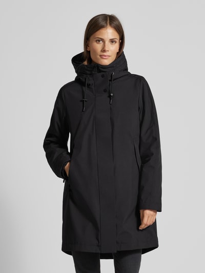 Peek & Cloppenburg Fuchs SchmittMantel mit Kapuze in black Saisonschlussverkauf