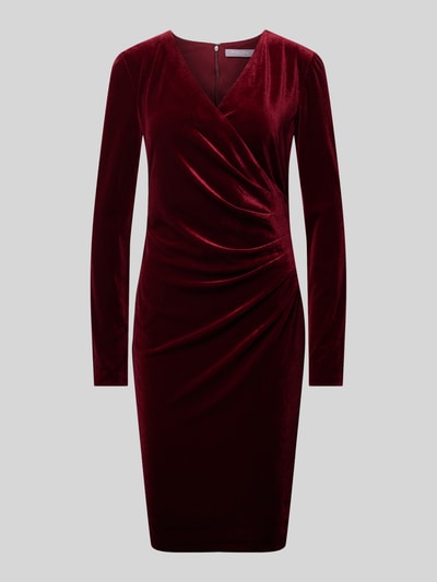 Peek & Cloppenburg Christian Berg CocktailKnielanges Cocktailkleid in Wickel-Optik in bordeaux melange Neuheiten