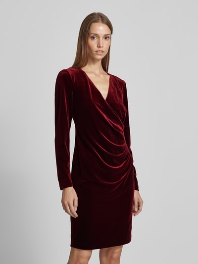 Peek & Cloppenburg Christian Berg CocktailKnielanges Cocktailkleid in Wickel-Optik in bordeaux melange Neuheiten