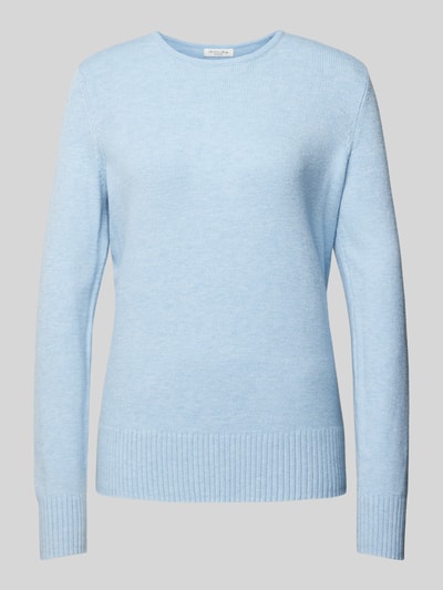 Peek & Cloppenburg Christian Berg WomanStrickpullover mit gerippten Abschlüssen in hellblau melange Kauf eins, bekomm eins gratis