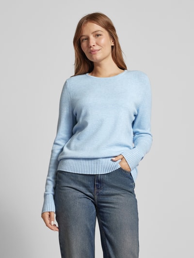 Peek & Cloppenburg Christian Berg WomanStrickpullover mit gerippten Abschlüssen in hellblau melange Kauf eins, bekomm eins gratis