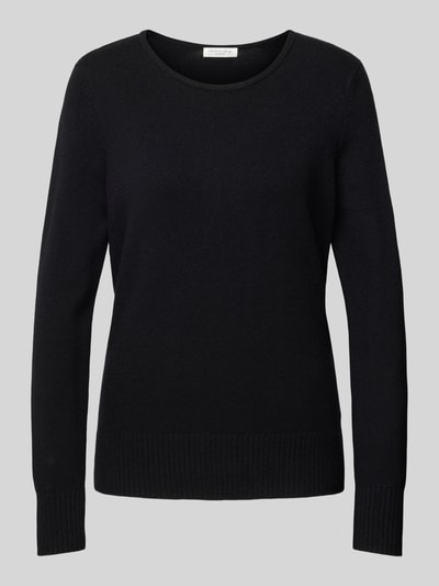 Peek & Cloppenburg Christian Berg WomanStrickpullover mit gerippten Abschlüssen in black Sonderangebote
