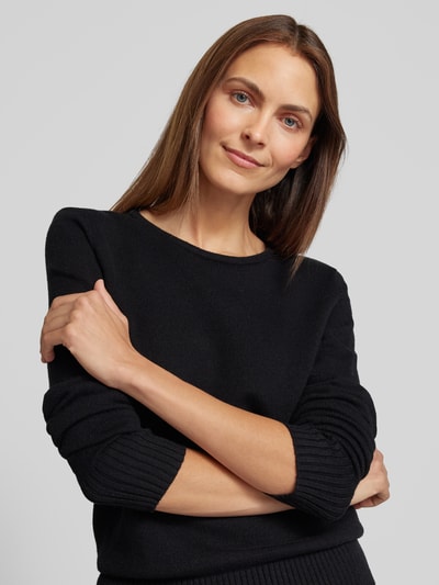 Peek & Cloppenburg Christian Berg WomanStrickpullover mit gerippten Abschlüssen in black Sonderangebote