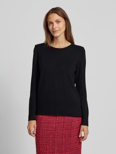 Peek & Cloppenburg Christian Berg WomanStrickpullover mit gerippten Abschlüssen in black Sonderangebote