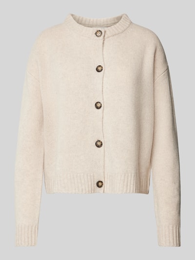 Peek & Cloppenburg Christian Berg WomanStrickjacke aus Wolle mit Rundhalsausschnitt in beige melange Wochenangebot