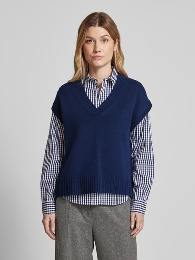 Peek & Cloppenburg Christian Berg WomanPullunder aus Lanawolle mit V-Ausschnitt in dunkelblau Zeitbegrenzte Promotion