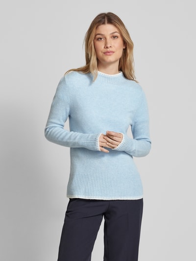 Peek & Cloppenburg Christian Berg WomanWollpullover mit Stehkragen in hellblau Bis zu 60% Rabatt