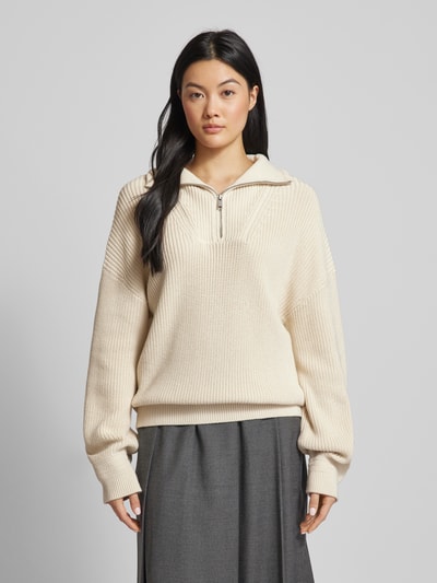 Peek & Cloppenburg Jake*s CasualStrickpullover mit Troyer-Kragen in ecru Bis zu 55% Rabatt