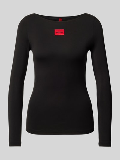 Peek & Cloppenburg HUGOLongsleeve mit Label-Detail in black Discount Store für neue Produkte