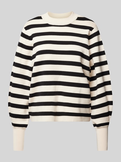 Peek & Cloppenburg Jake*s CollectionStrickpullover mit Ballonärmeln und Rundhalsausschnitt in offwhite Riesige Rabatte