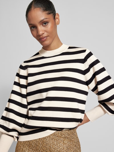 Peek & Cloppenburg Jake*s CollectionStrickpullover mit Ballonärmeln und Rundhalsausschnitt in offwhite Riesige Rabatte