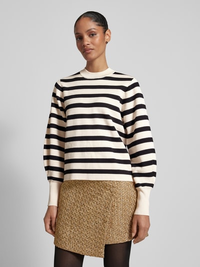 Peek & Cloppenburg Jake*s CollectionStrickpullover mit Ballonärmeln und Rundhalsausschnitt in offwhite Riesige Rabatte