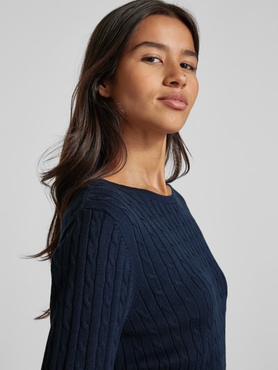 Peek & Cloppenburg Christian Berg WomanStrickpullover mit Zopfmuster in dunkelblau Clearance-Verkauf