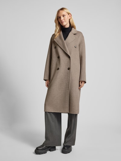 Peek & Cloppenburg MangoWollmantel mit Reverskragen Modell 'PICAROL' in mittelbraun Fabrikladen