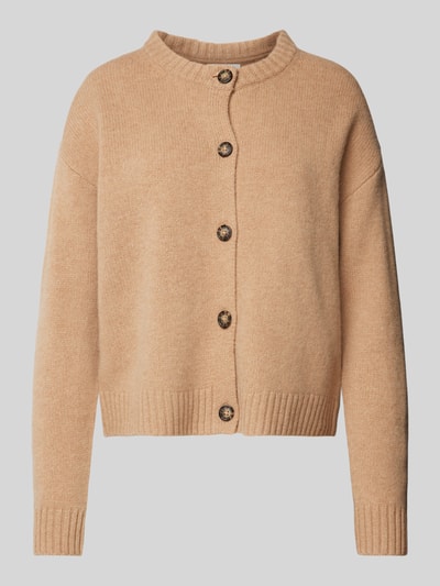 Peek & Cloppenburg Christian Berg WomanStrickjacke aus Wolle mit Rundhalsausschnitt in camel Kostenloser Versand