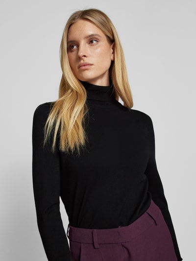 Peek & Cloppenburg Christian Berg WomanStrickpullover mit gerippten Abschlüssen in black Fabrik Onlineshop