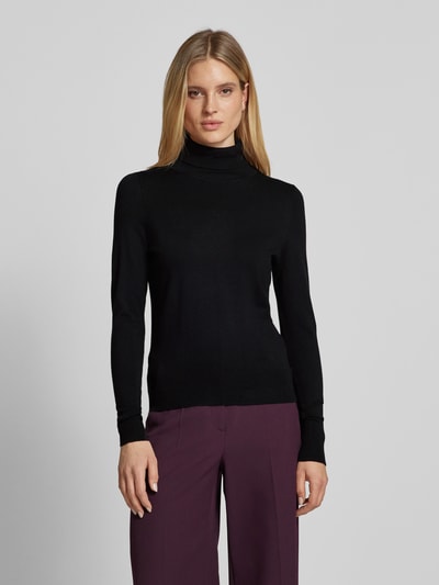 Peek & Cloppenburg Christian Berg WomanStrickpullover mit gerippten Abschlüssen in black Fabrik Onlineshop