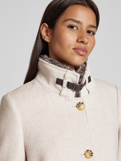 Peek & Cloppenburg Christian Berg Woman SelectionMantel mit Stehkragen in sand melange Exklusivangebot