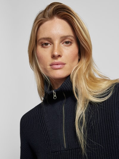 Peek & Cloppenburg Jake*s CasualStrickpullover mit Troyer-Kragen in dunkelblau Muttertagsangebot