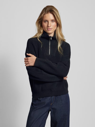 Peek & Cloppenburg Jake*s CasualStrickpullover mit Troyer-Kragen in dunkelblau Muttertagsangebot