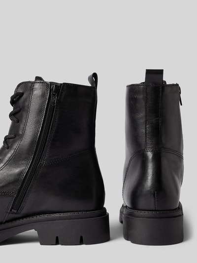 Peek & Cloppenburg TamarisSchnürboots aus Leder mit Ziernähten in black Bis zu 65% Rabatt