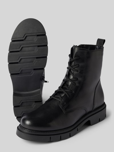 Peek & Cloppenburg TamarisSchnürboots aus Leder mit Ziernähten in black Bis zu 65% Rabatt