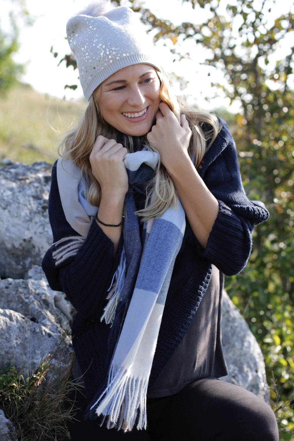 Stylebreaker Weicher karierter Schal mit Fransen Wochenangebot