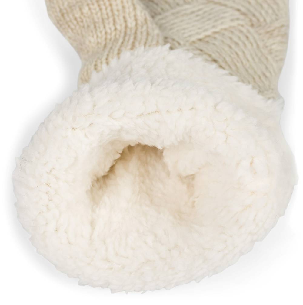Stylebreaker Strickhandschuhe Fäustlinge mit Rauten Muster und Fleece Letzter Tag