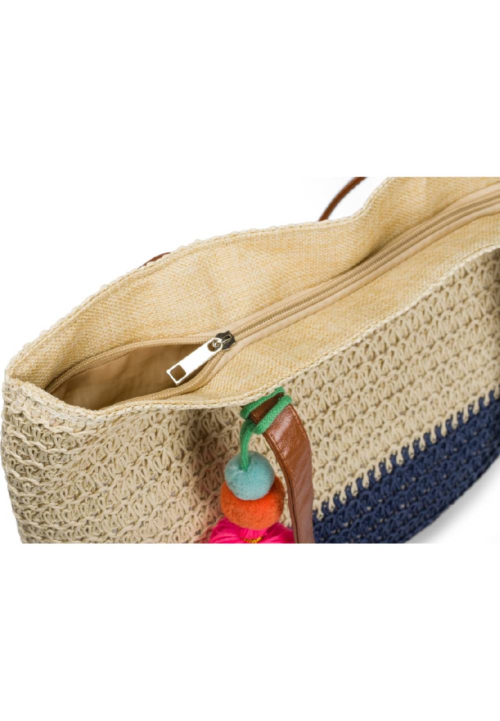 Stylebreaker Korbflecht Henkeltasche - Basttasche 2-Farbig Limitierter Zeitrabatt