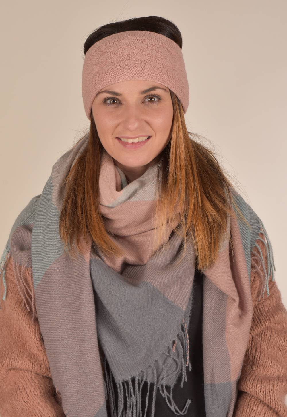 Stylebreaker Strick Stirnband mit Rauten Muster Limitierter Zeitrabatt