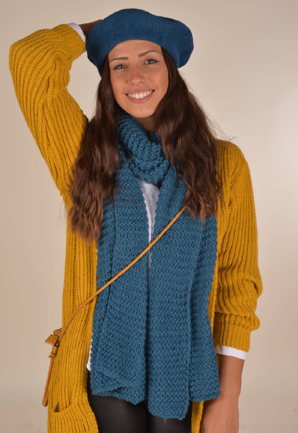 Stylebreaker Langer Strick Schal mit Wellen Strickmuster Günstig kaufen