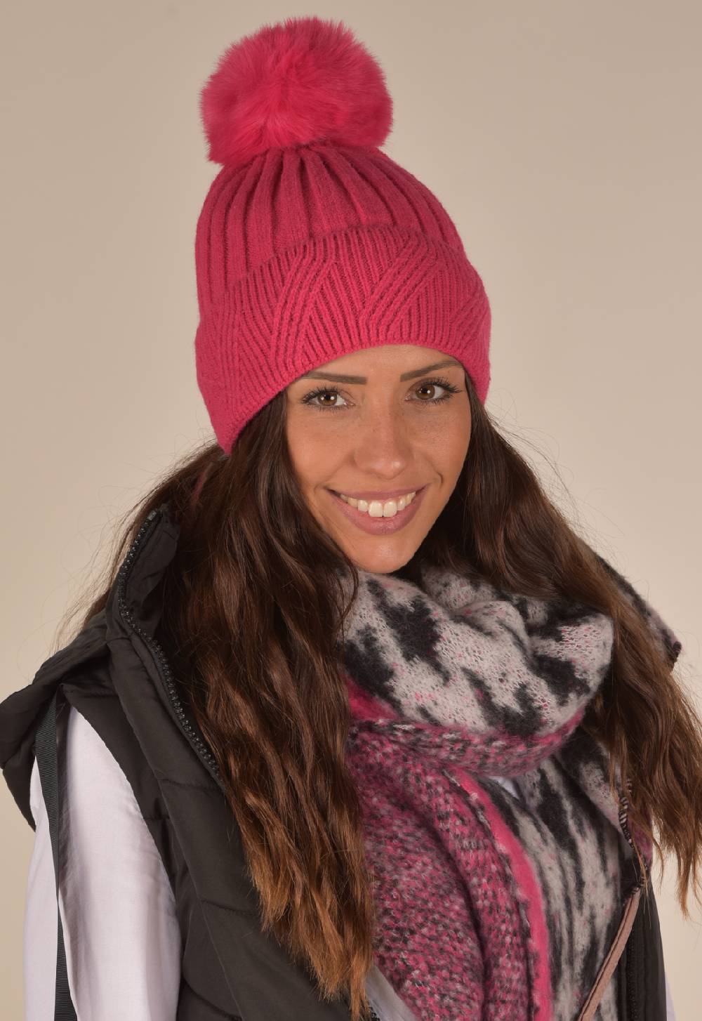 Stylebreaker Strick Bommelmütze mit Rippen Muster Black Friday