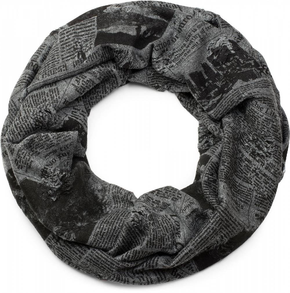 Stylebreaker Loop und Beanie Set Newspaper Print Used Look Vatertagsangebot