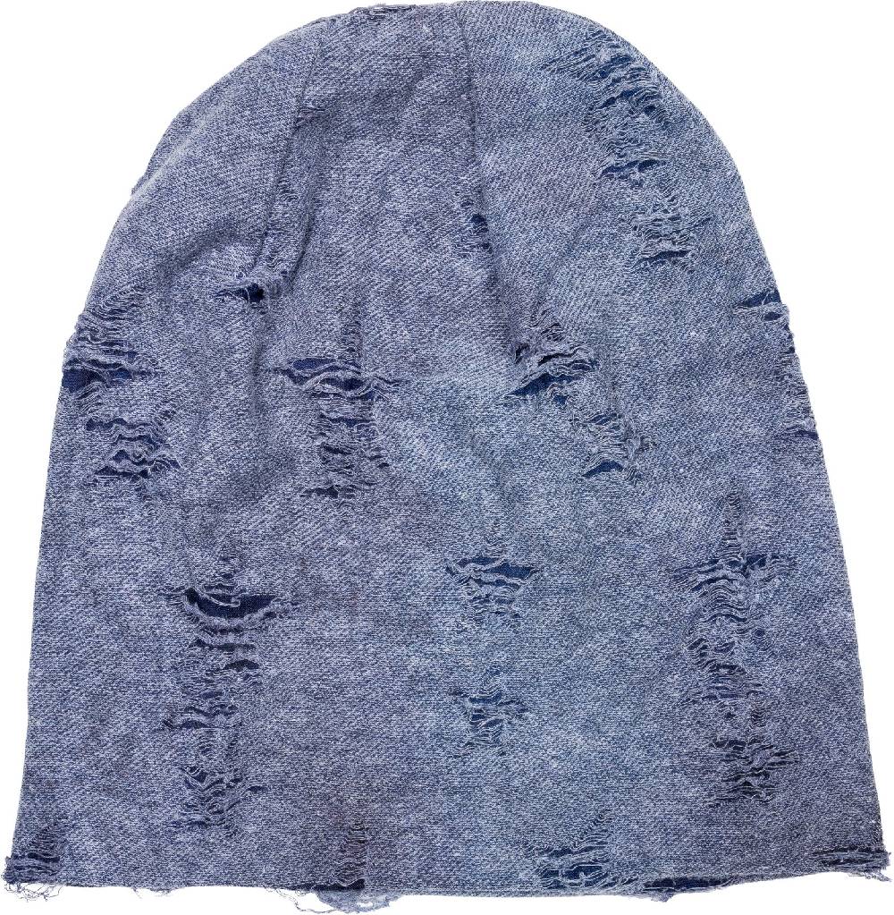 Stylebreaker Beanie Mütze Destroyed Denim Sterne Kauf eins, bekomm eins gratis