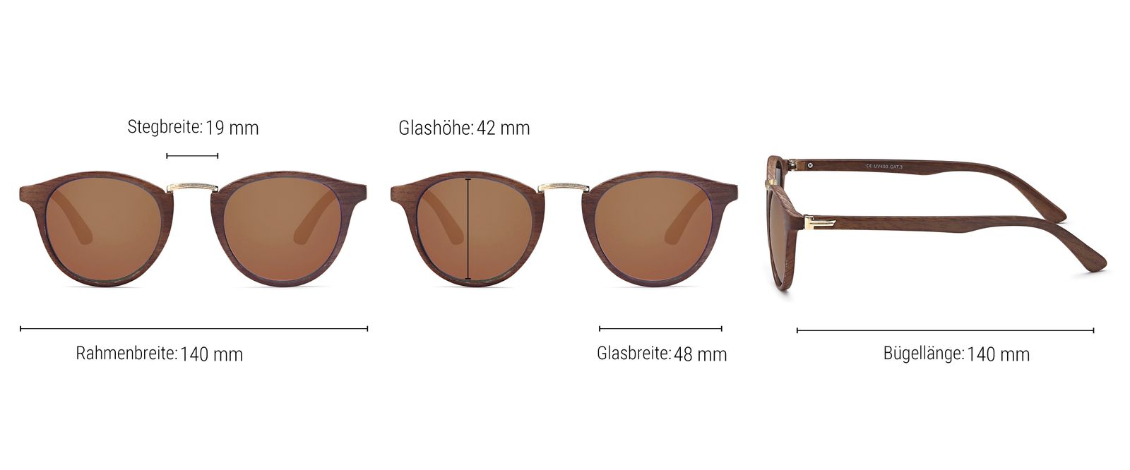 Stylebreaker Panto Sonnenbrille Holz Optik Zeitbegrenzte Promotion