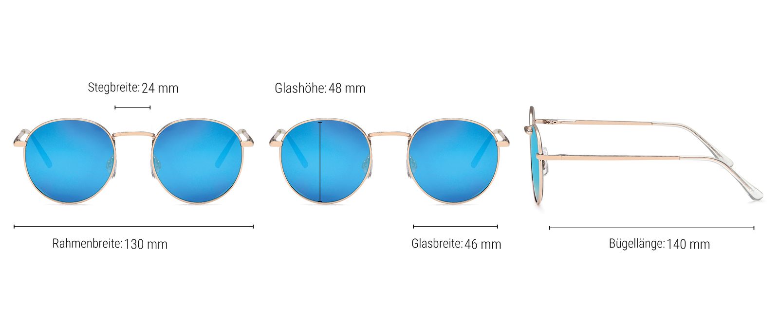 Stylebreaker Sonnenbrille Pantobrille rund Sonderangebot der Fabrik