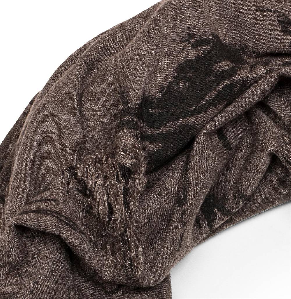 Stylebreaker Gemusterter Loop Schal im Destroyed used Look Große Rabatte